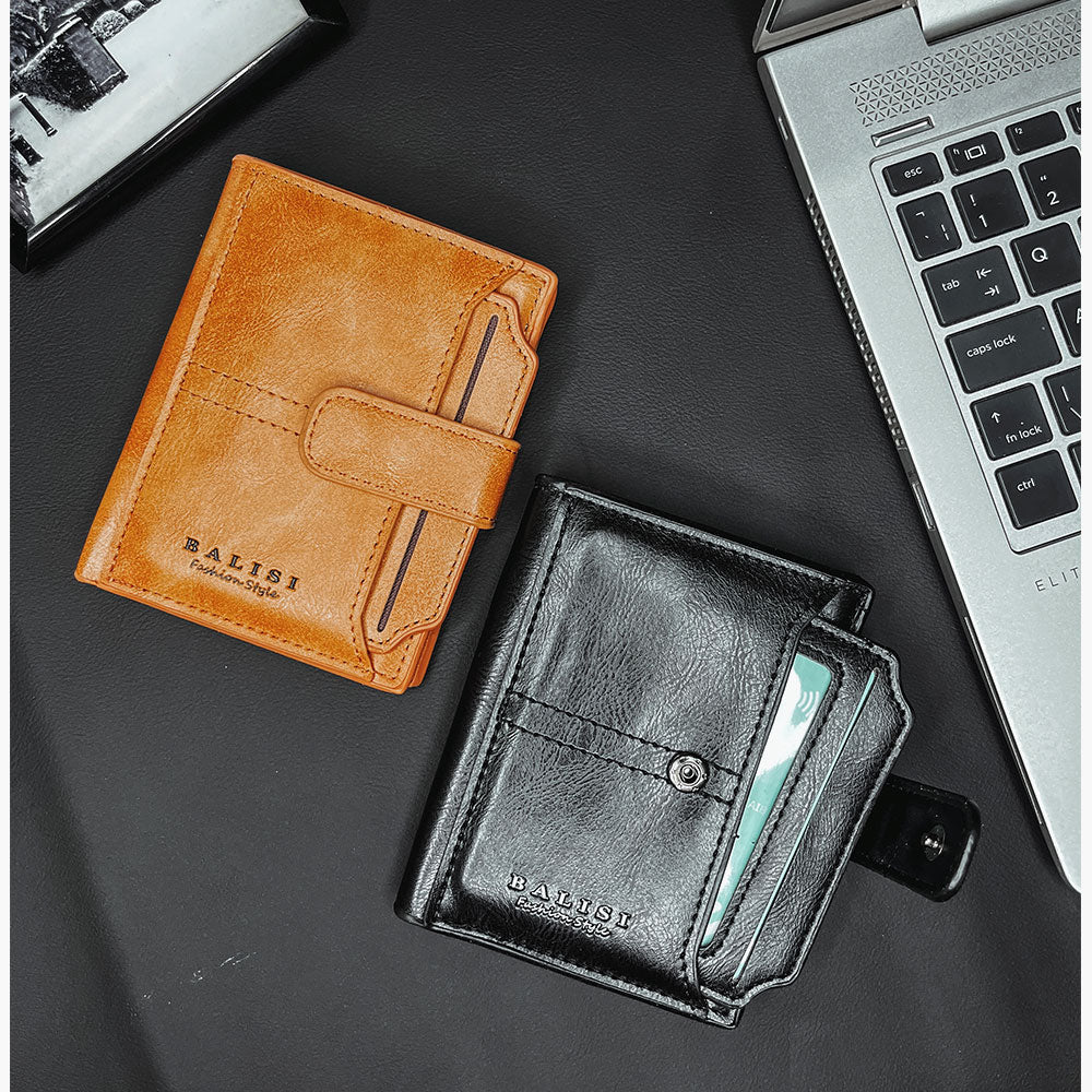 Original Buffalo Leather Fold Wallet For Cash & Cards