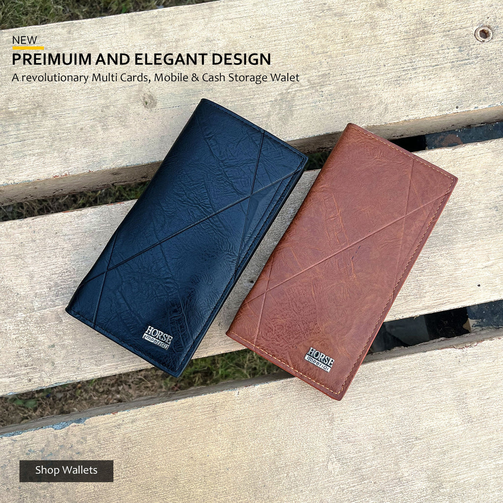 New Imported Long Leather Trifold Wallet For Cash & Cards