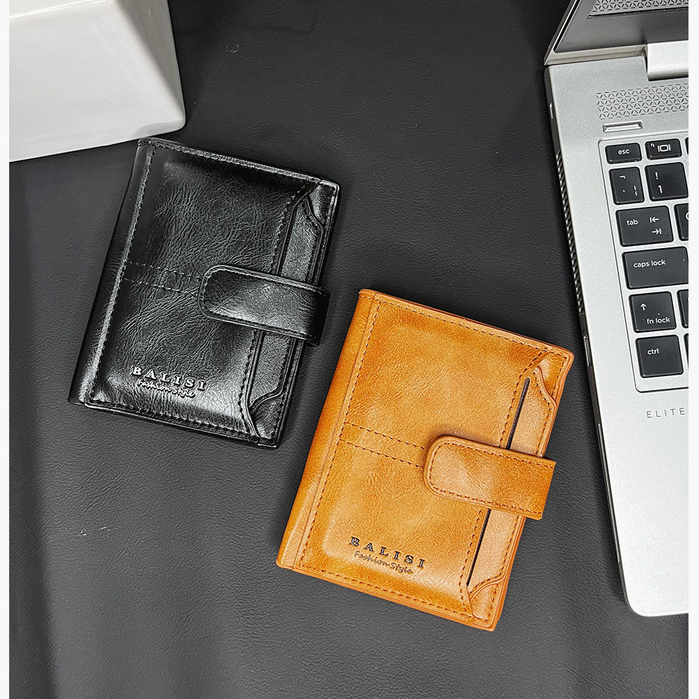 Original Buffalo Leather Fold Wallet For Cash & Cards